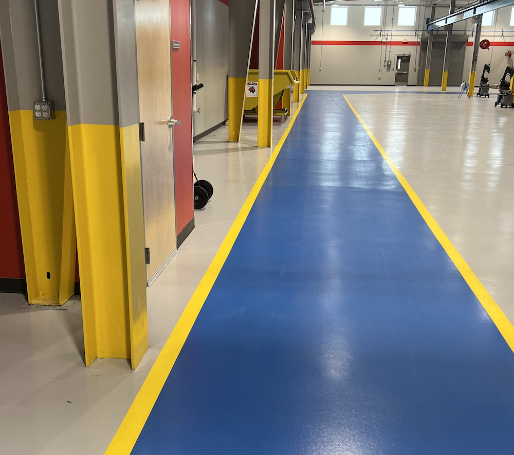 Safety Blue Walkway Light Grey Production Area